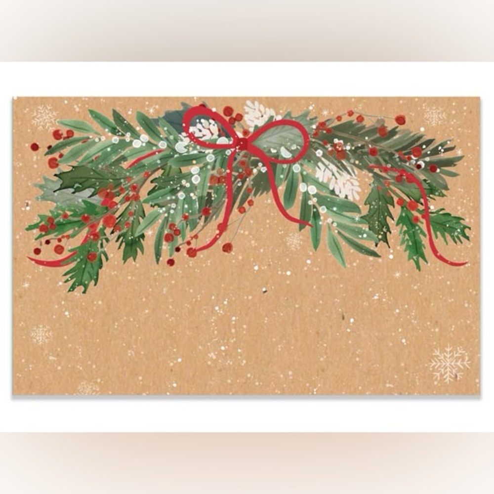 Christmas Greenery Enclosure Card 3.5x2.25" Pack of 50